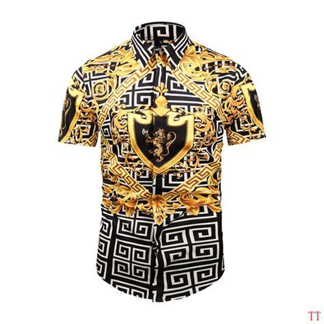 fake versace button up shirt|Versace button up shirt men.